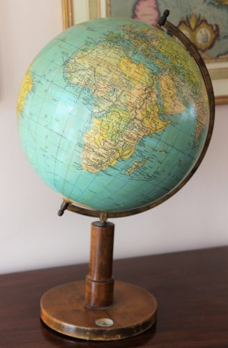 Old globe in Dutch (33 cm diameter) by Prof Dr A Krause, ca 1930