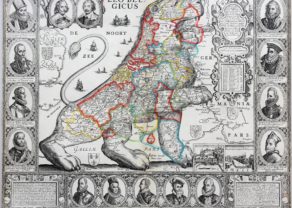 Unique and unrecorded map of the Leo Belgicus by C.J. Visscher, 1641