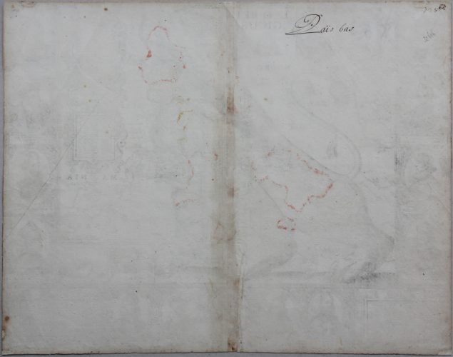 Unique and unrecorded map of the Leo Belgicus by C.J. Visscher, 1641 (verso)