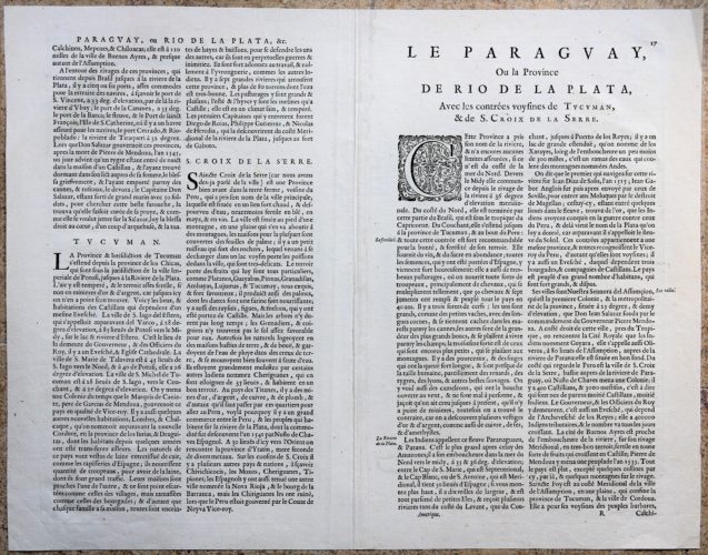 Old map of Paraguay Argentina and Uruguay by Willem Blaeu, 17th century versoy