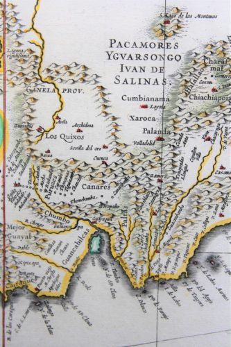 Old map (17th century) of Peru (detail 2) by Joan Blaeu