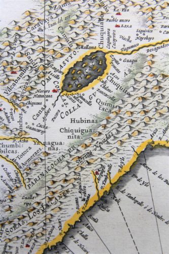 Old map (17th century) of Peru (detail) by Joan Blaeu