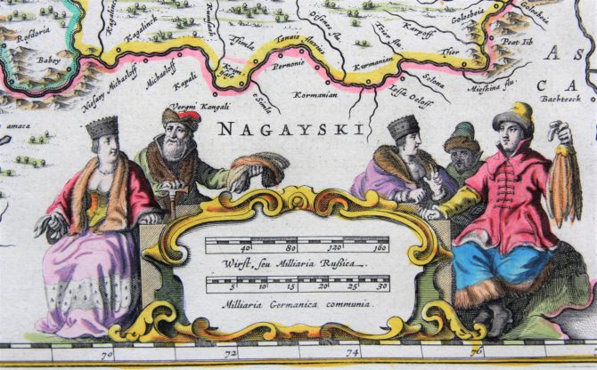 old map (17th century) of South Russia (scale bar) by Blaeu (Theatrum Orbis Terrarum)