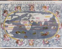 Old 16th century world map (Typus orbis Universalis) by Münster, 1550