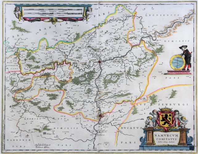 old map (17th century) of Duchy of Namur by Blaeu