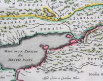 old map (17th century) of South Russia (Azov) by Blaeu (Theatrum Orbis Terrarum)