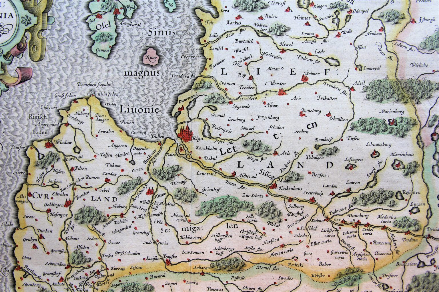 Livonia by Mercator, (1595) published by Hondius (1619) CartaHistorica