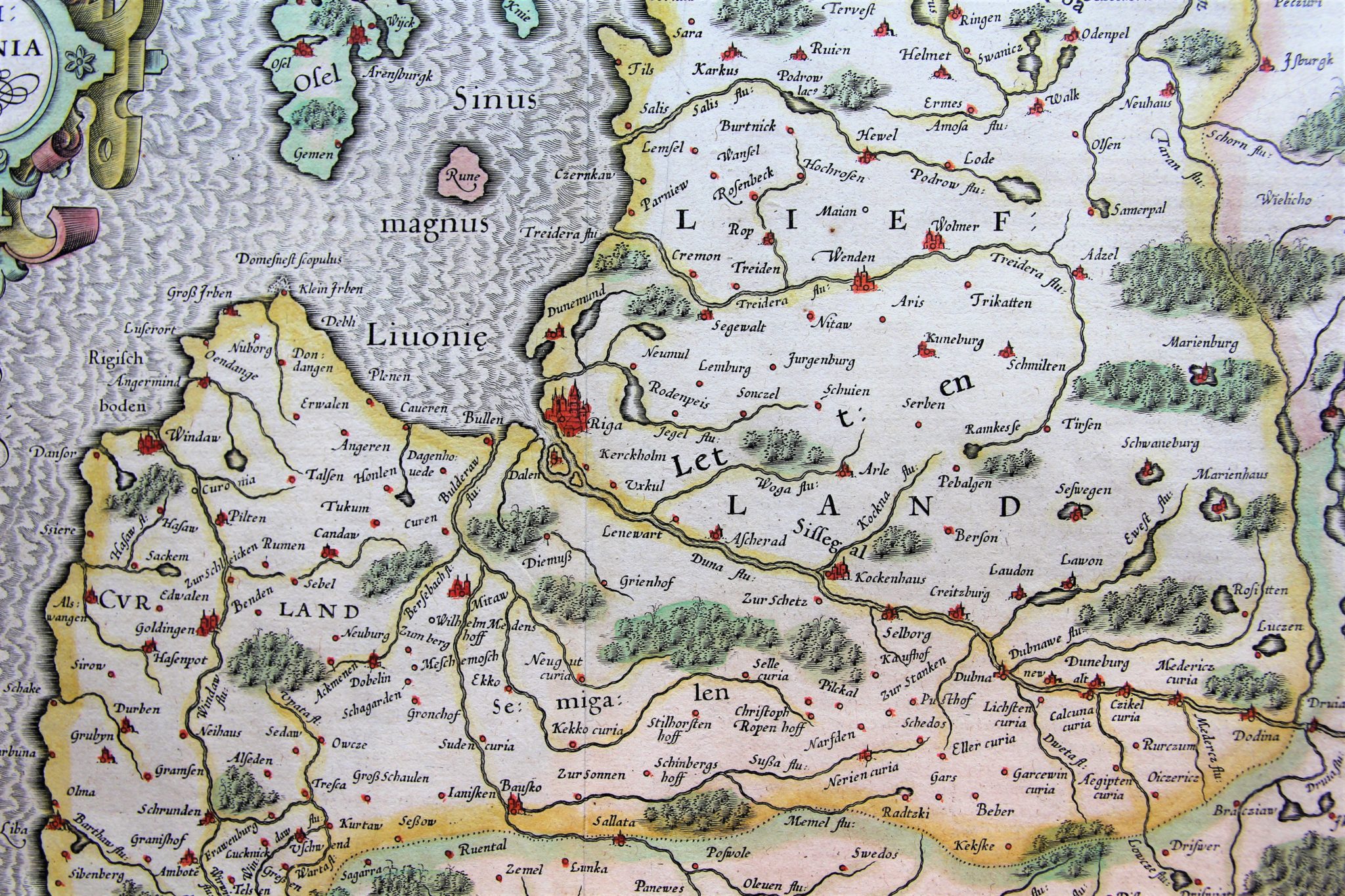 Livonia by Mercator, (1595) published by Hondius (1619) CartaHistorica