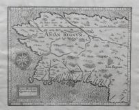 Old original map of Alaska and California by Wytfliet