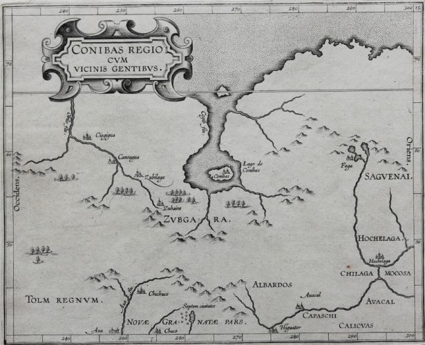 Old original map of Central Canada by Wytfliet
