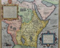 Old original map of Prester John's Africa by Ortelius