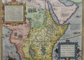 Old original map of Prester John's Africa by Ortelius