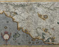Old original map of Tuscany by Mercator and Jodocus Hondius