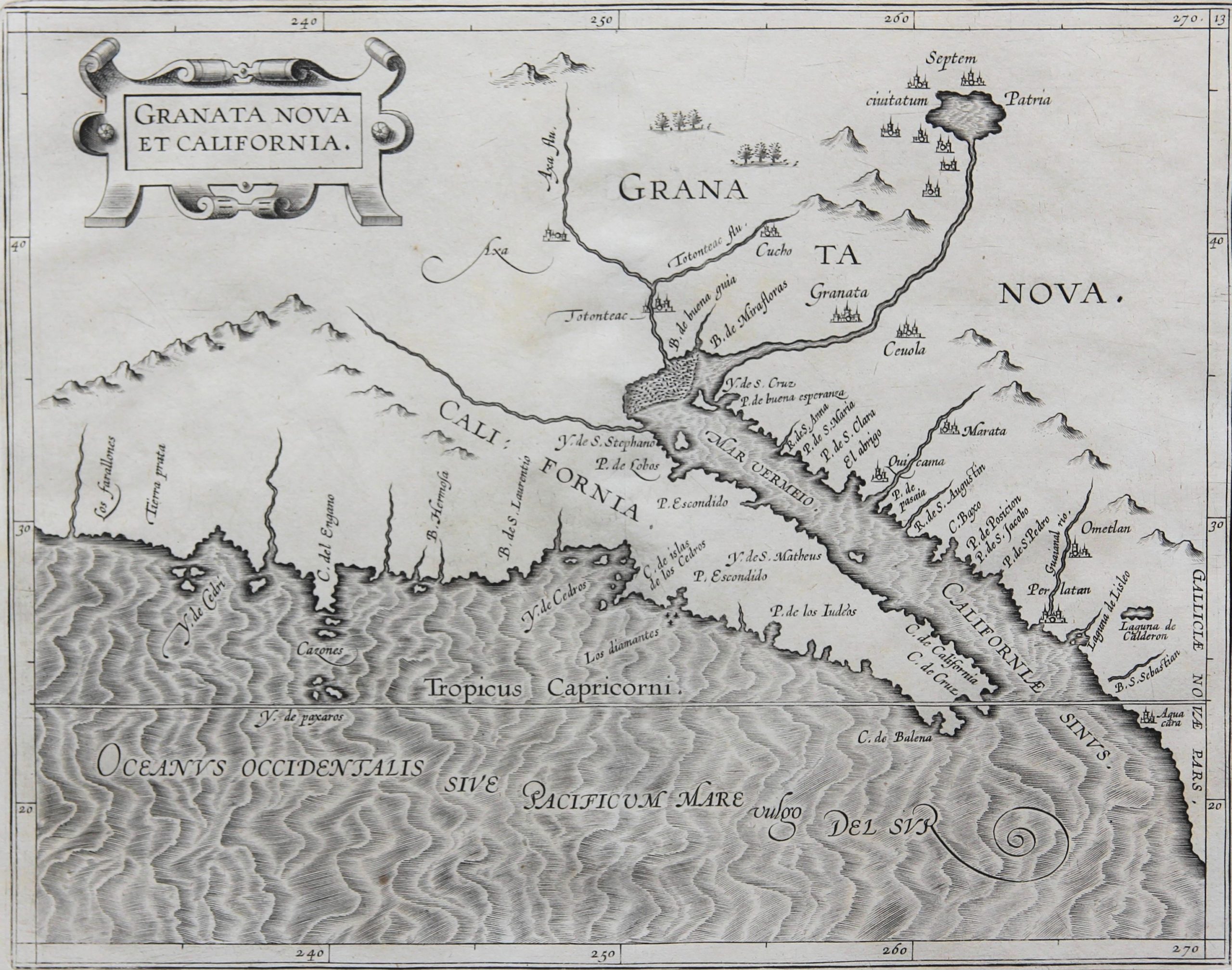 Old original map of California by Wytfliet