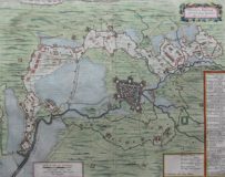 Old map of the siege of Breda in 1624 by Blaeu 1649 or 1652