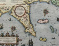Old original chart of maritime map of Normandy and Channel Islands by Waghenaer