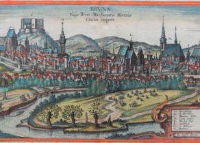 Old 16th century of Brno (Brunn) by Braun and Hogenberg