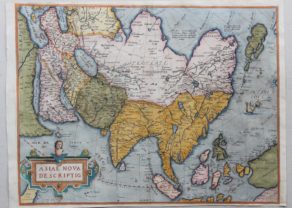 Old map of Asia by Abraham Ortelius published in 1580