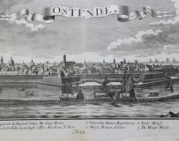 Old and large 17th century view of Ostend by Probst
