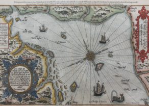 Old map of the Gulf of Finland by Lucas Janszoon Waghenaer