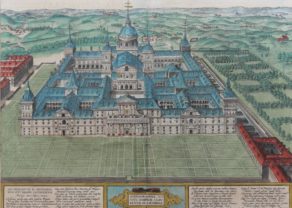 Old map of El Escorial by Braun and Hogenberg
