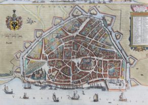 Old 17th century map of Nijmegen by van Geelkercken