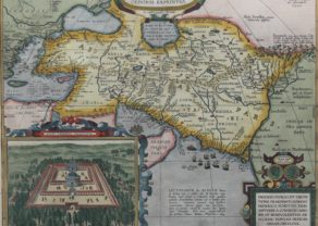 Old map of the empire of Alexander the Great by Ortelius published in his Parergon