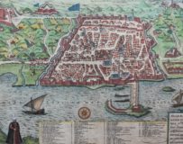 Old map of Algiers by Braun Hogenberg