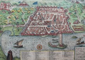 Old map of Algiers by Braun Hogenberg