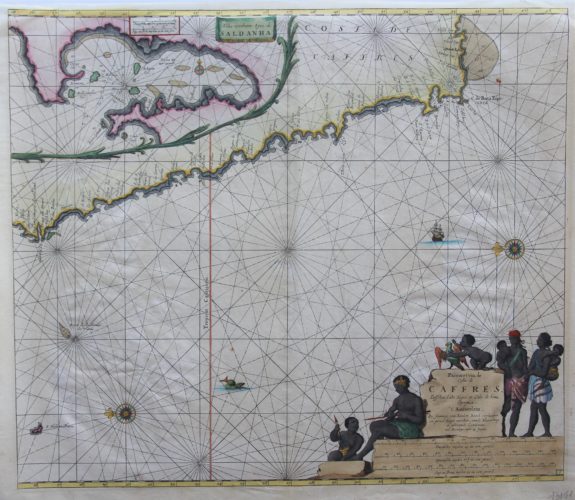 Original 17th century chart of Southern Africa by Johannes van Keulen