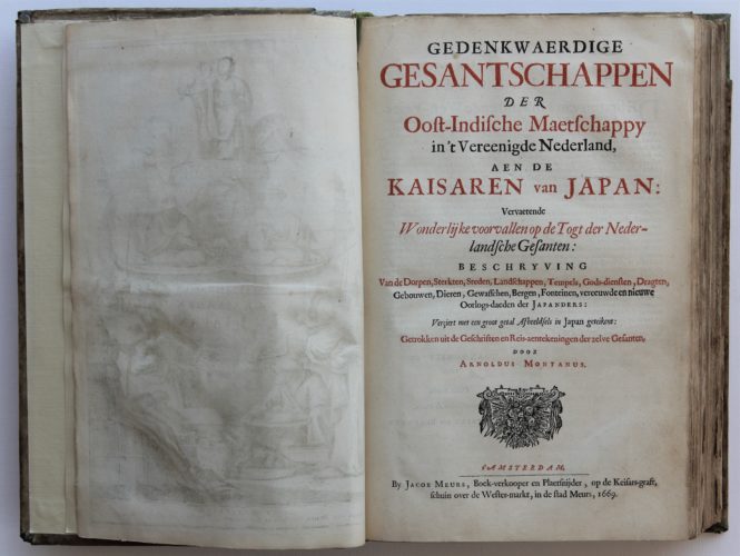 The Gedenkwaerdige Gesantschappen, published in Dutch in 1669, is the first major non-Jesuit European work to deal exclusively with Japan . With many views of Japan. Published by Monatnus