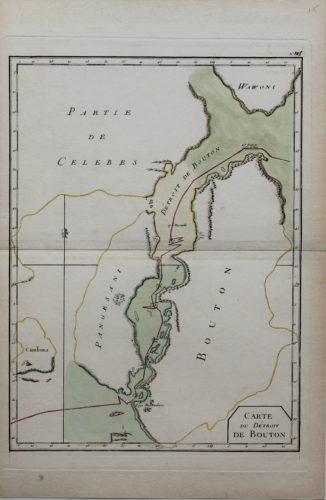 Old map of the Strait of Bouton by Prétot, 1787