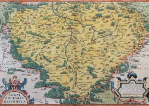 Old map of Bohemia by Ortelius, 1570/1595