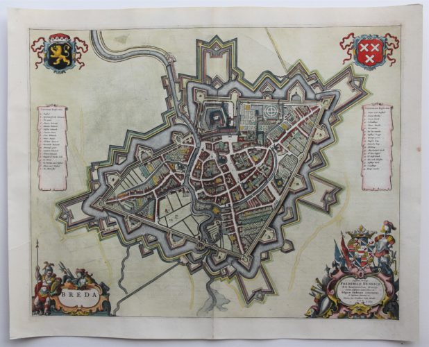 Old map of Breda by Joan Blaeu, 1649/1652