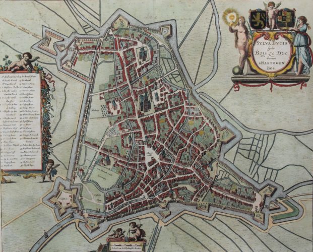 old city map of 's-Hertogenbosch by Johannes Janssonius, 1657