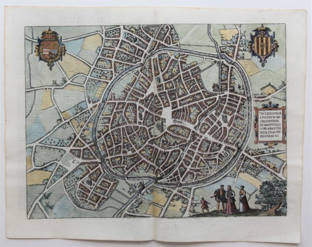 Old map of Mechelen by Braun Hogenberg, 1581/1606