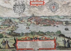 old map of Schlesiwig by Braun Hogenberg, 1588