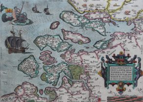 Old map of Zeeland by Ortelius, 1570 or later