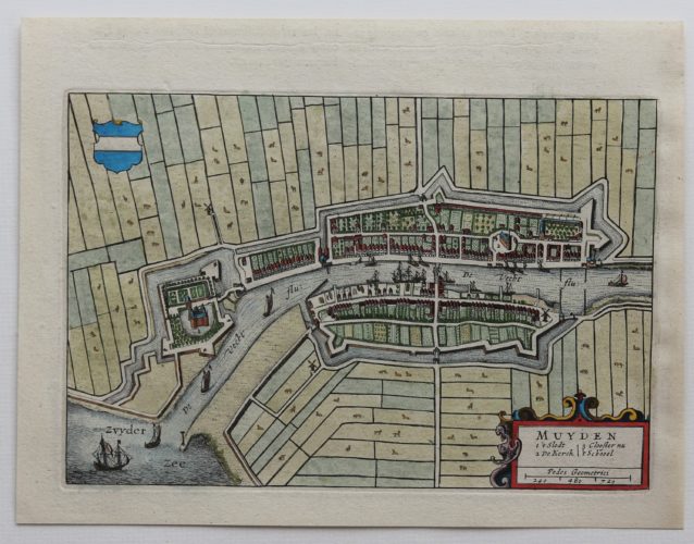 Old map Muiden and Muiderslot by Joan Blaeu 1649/1652