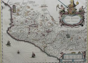 Old map of Mexico (Nova Hispia) by Blaeu family, 1634