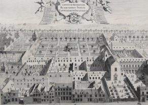 Old view of the convent of the Dicalced Carmelites in Brussels by Sanderus,/Blockhuyzen 1726