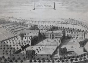View of Benedictine convent of Groot-Bijgaarden by Sanderus, 1659