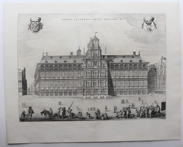 Old view of the Antwerp Town Hall by Joan Blaeu