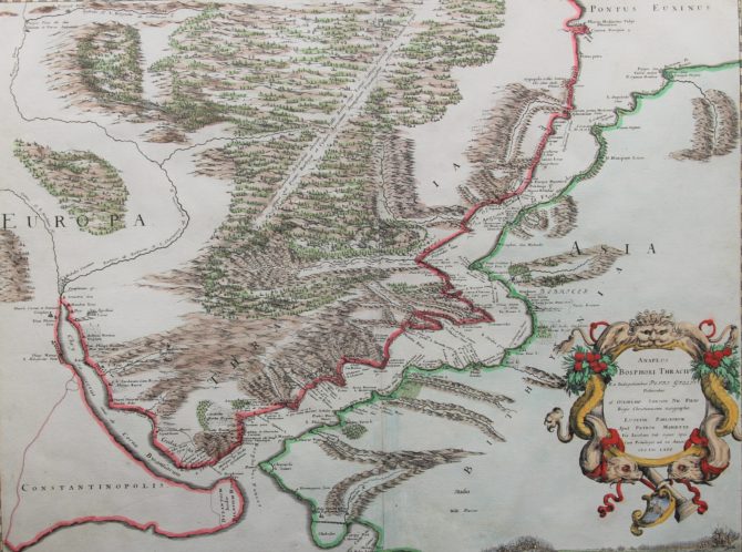 Superb old and rare map of the Bosphorus in Turkey by Sanson, 1666